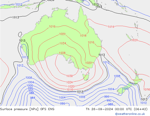 Surface pressure GFS ENS Th 26.09.2024 00 UTC