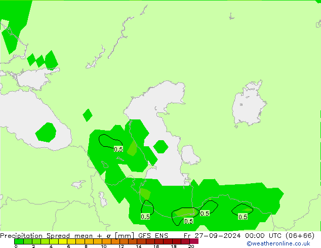 Yağış Spread GFS ENS Cu 27.09.2024 00 UTC