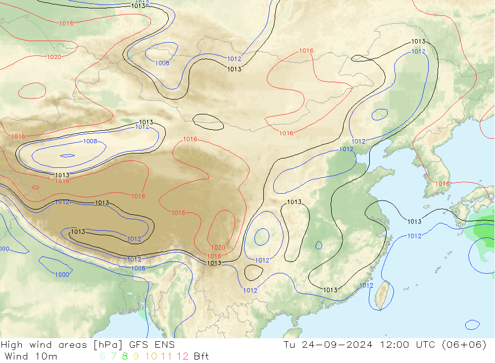 High wind areas GFS ENS Tu 24.09.2024 12 UTC