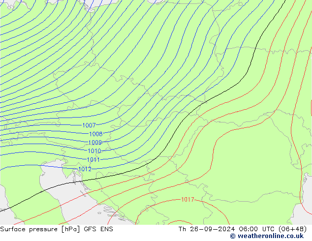 Surface pressure GFS ENS Th 26.09.2024 06 UTC