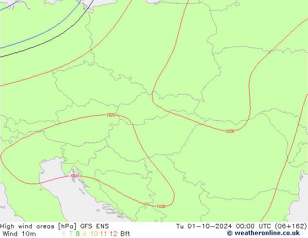 High wind areas GFS ENS  01.10.2024 00 UTC