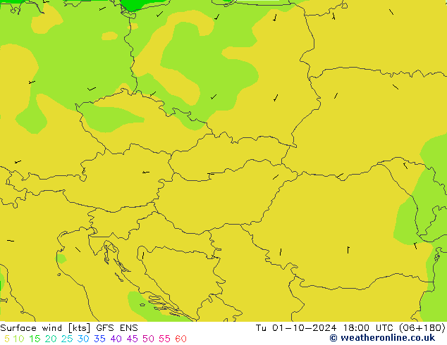 Viento 10 m GFS ENS mar 01.10.2024 18 UTC