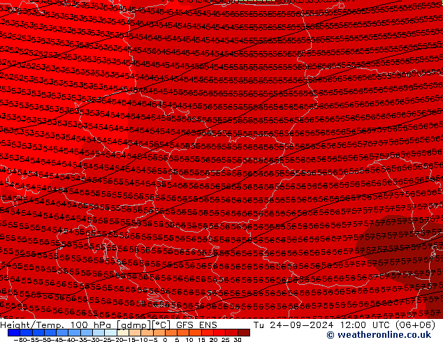 Height/Temp. 100 hPa GFS ENS Tu 24.09.2024 12 UTC