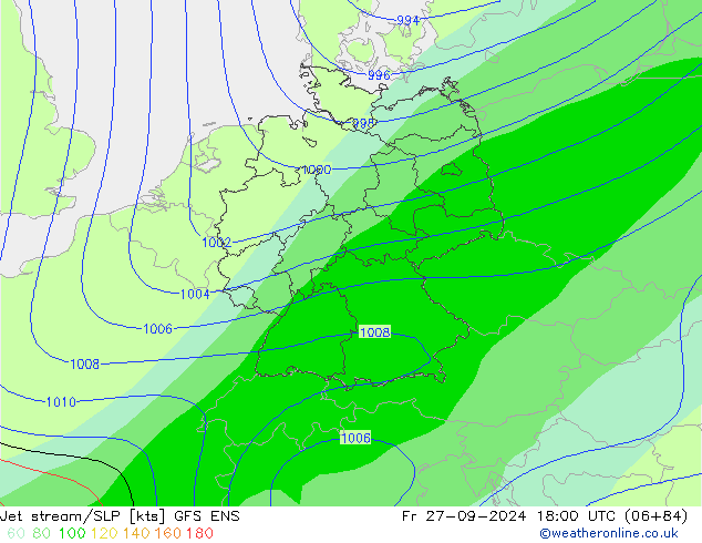 Polarjet/Bodendruck GFS ENS Fr 27.09.2024 18 UTC