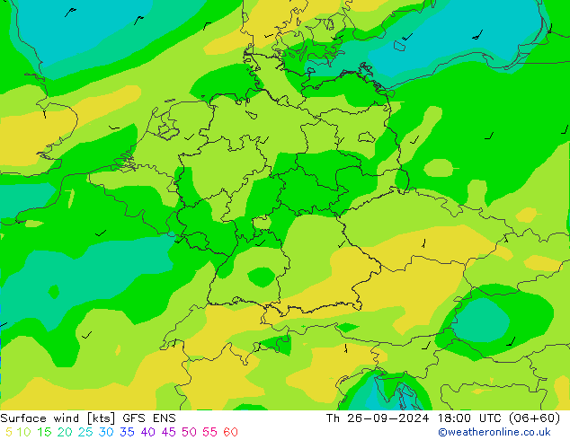 Rüzgar 10 m GFS ENS Per 26.09.2024 18 UTC