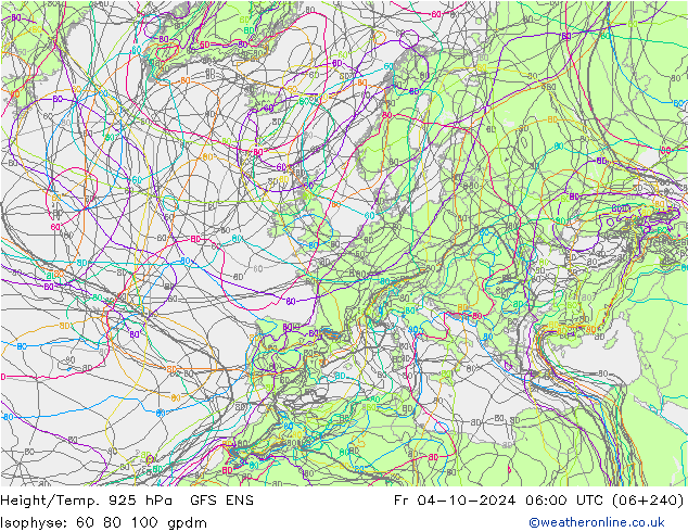 Height/Temp. 925 hPa GFS ENS  04.10.2024 06 UTC