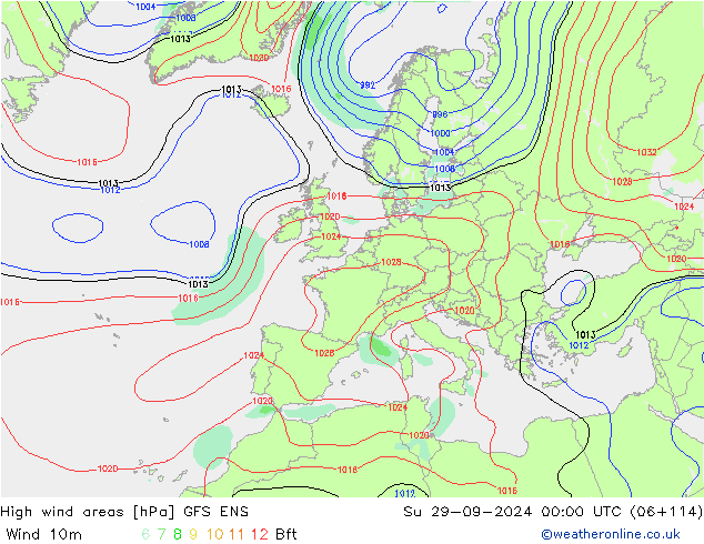 Izotacha GFS ENS nie. 29.09.2024 00 UTC