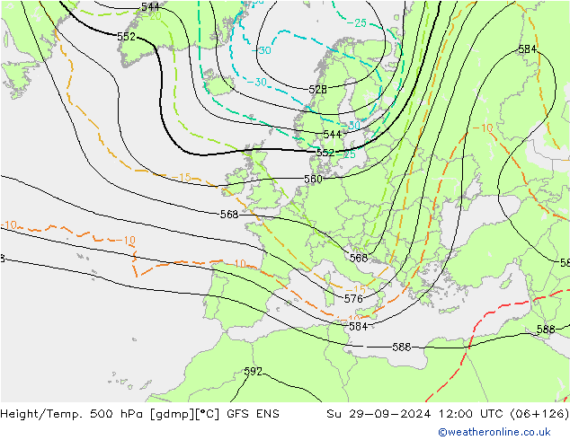 Height/Temp. 500 hPa GFS ENS Su 29.09.2024 12 UTC