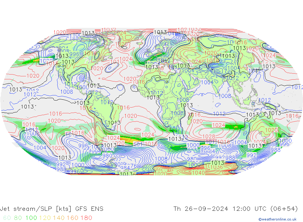 Jet stream/SLP GFS ENS Th 26.09.2024 12 UTC