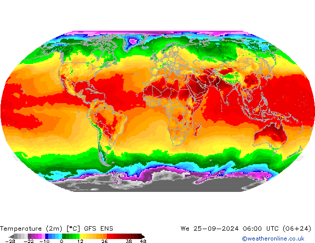 Temperaturkarte (2m) GFS ENS Mi 25.09.2024 06 UTC