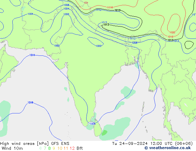 High wind areas GFS ENS Ter 24.09.2024 12 UTC