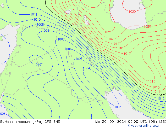 Pressione al suolo GFS ENS lun 30.09.2024 00 UTC