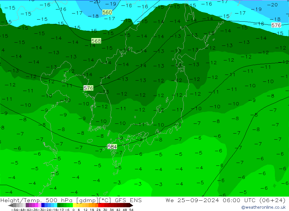 Géop./Temp. 500 hPa GFS ENS mer 25.09.2024 06 UTC