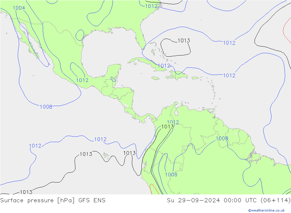 Surface pressure GFS ENS Su 29.09.2024 00 UTC