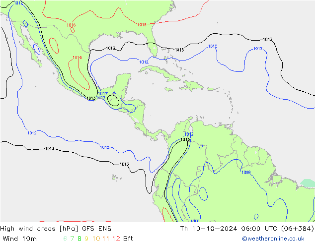 High wind areas GFS ENS  10.10.2024 06 UTC