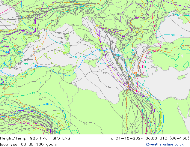 Height/Temp. 925 hPa GFS ENS Ter 01.10.2024 06 UTC