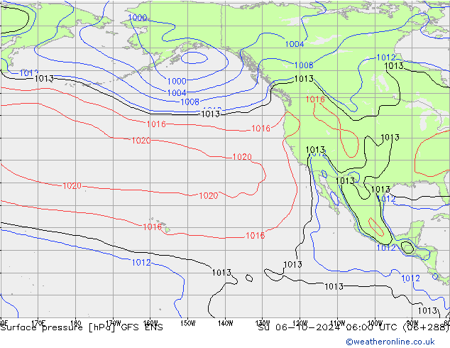 pressão do solo GFS ENS Dom 06.10.2024 06 UTC