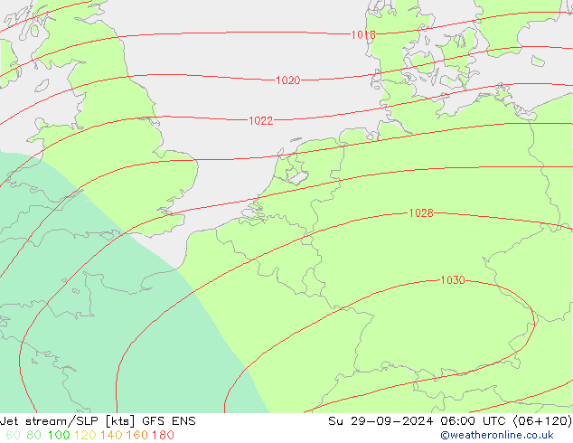 Jet stream/SLP GFS ENS Ne 29.09.2024 06 UTC