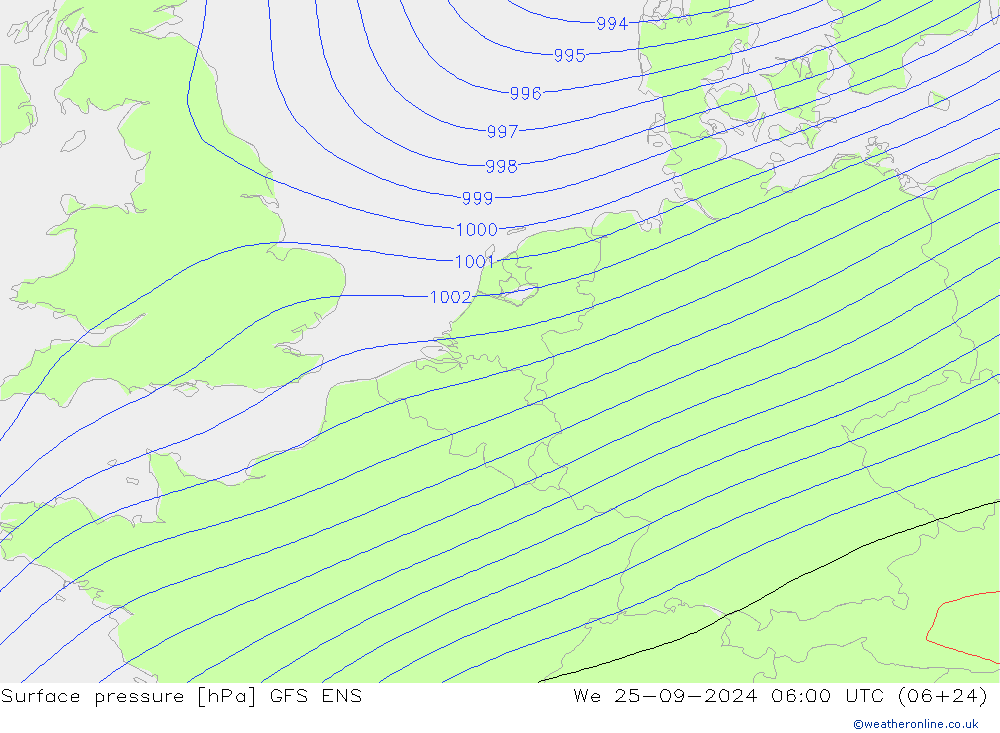 Luchtdruk (Grond) GFS ENS wo 25.09.2024 06 UTC