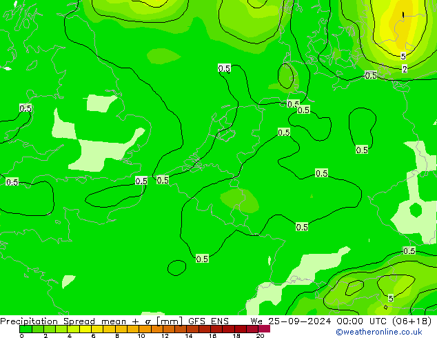 Precipitation Spread GFS ENS We 25.09.2024 00 UTC