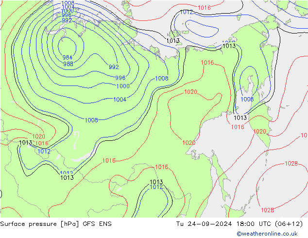 Presión superficial GFS ENS mar 24.09.2024 18 UTC