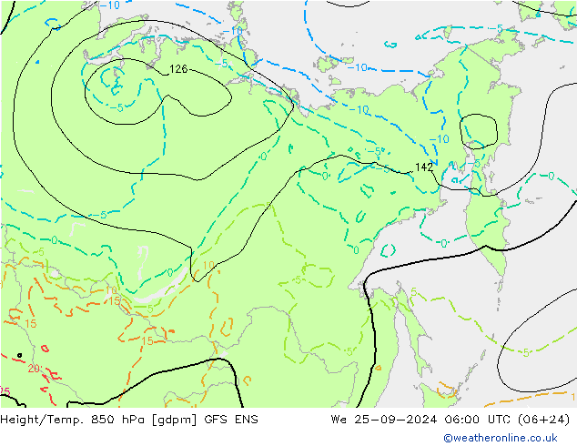 Géop./Temp. 850 hPa GFS ENS mer 25.09.2024 06 UTC