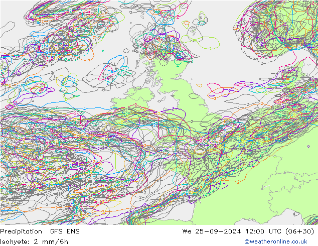 Precipitation GFS ENS We 25.09.2024 12 UTC