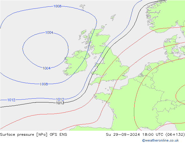 ciśnienie GFS ENS nie. 29.09.2024 18 UTC