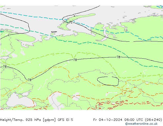 Height/Temp. 925 hPa GFS ENS Fr 04.10.2024 06 UTC