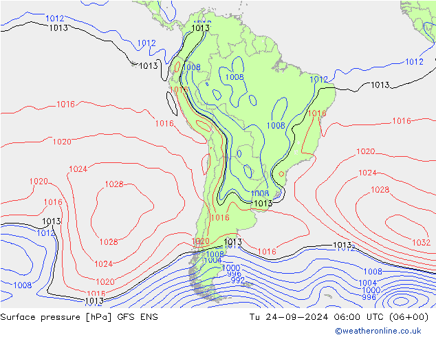 Yer basıncı GFS ENS Sa 24.09.2024 06 UTC