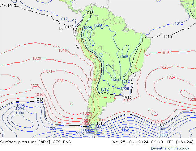 Yer basıncı GFS ENS Çar 25.09.2024 06 UTC