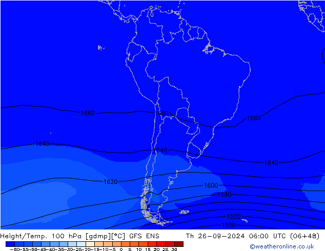 Yükseklik/Sıc. 100 hPa GFS ENS Per 26.09.2024 06 UTC