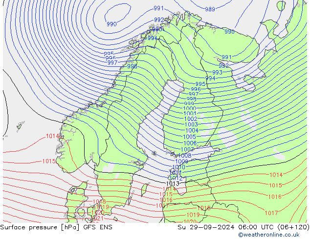 pressão do solo GFS ENS Dom 29.09.2024 06 UTC