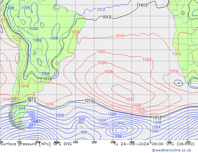 приземное давление GFS ENS вт 24.09.2024 06 UTC