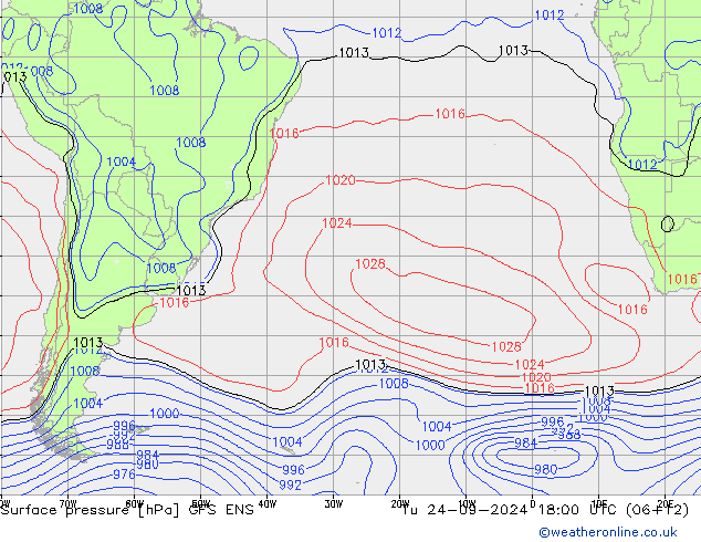 Atmosférický tlak GFS ENS Út 24.09.2024 18 UTC