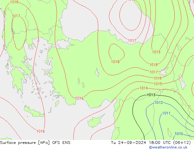 Surface pressure GFS ENS Tu 24.09.2024 18 UTC