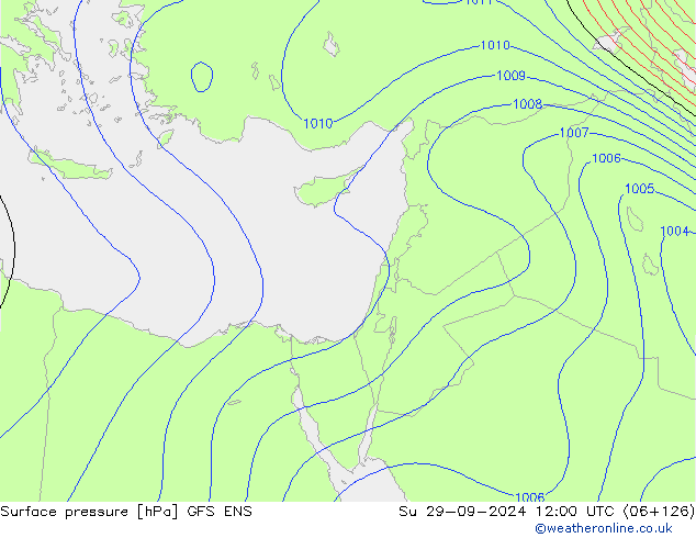 Surface pressure GFS ENS Su 29.09.2024 12 UTC