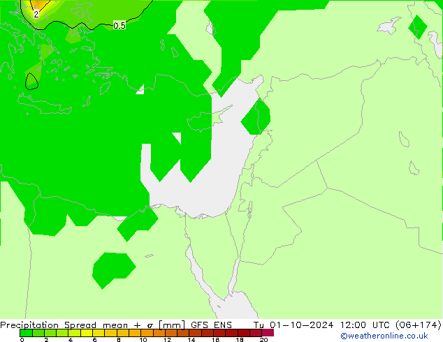 Precipitation Spread GFS ENS Tu 01.10.2024 12 UTC