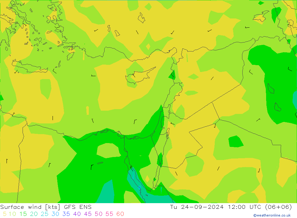 Surface wind GFS ENS Tu 24.09.2024 12 UTC