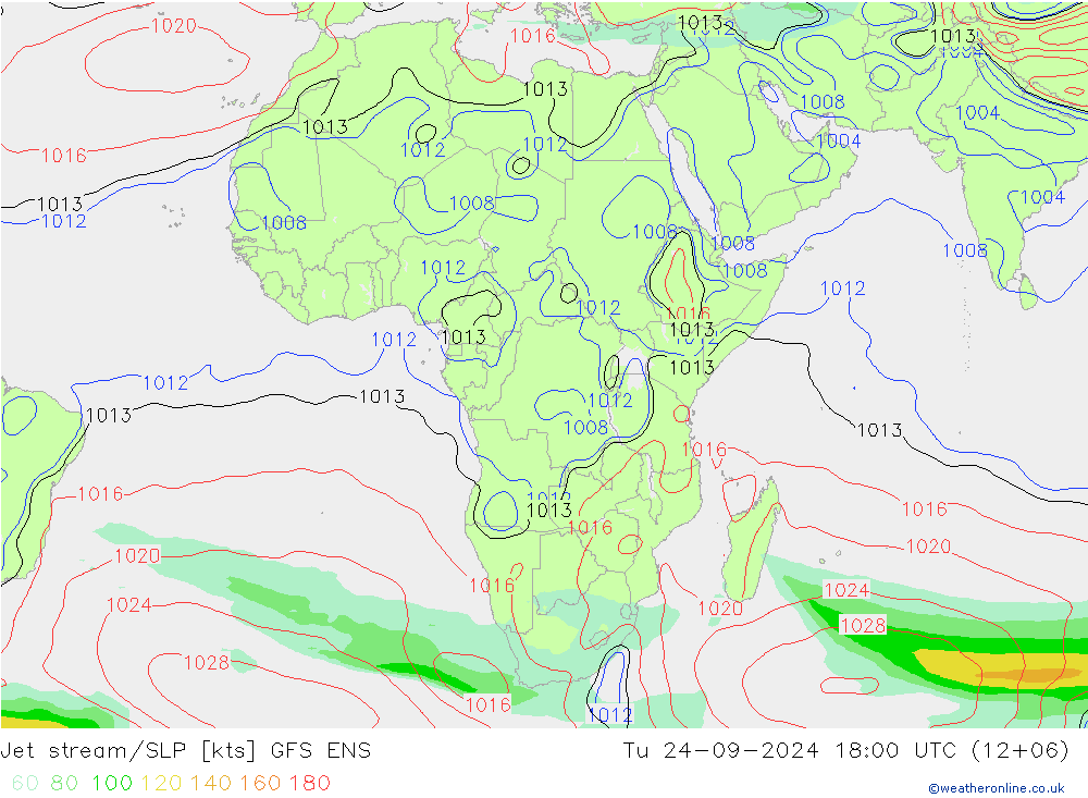 Jet stream GFS ENS Ter 24.09.2024 18 UTC