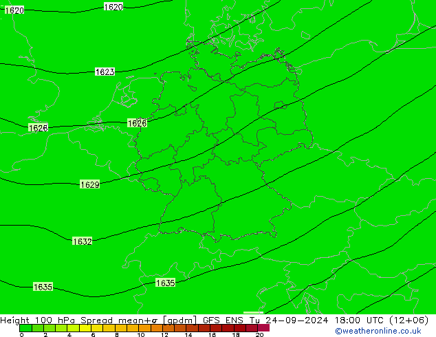 Geop. 100 hPa Spread GFS ENS mar 24.09.2024 18 UTC