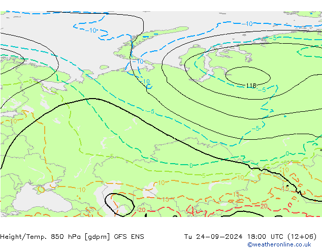 Geop./Temp. 850 hPa GFS ENS mar 24.09.2024 18 UTC