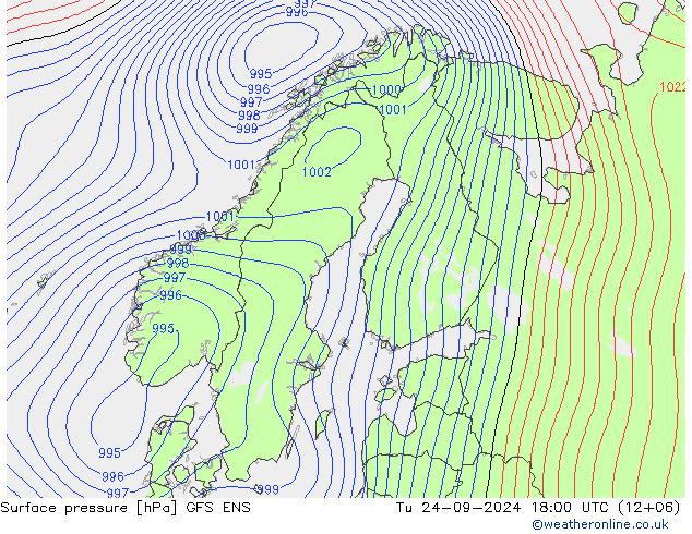 Atmosférický tlak GFS ENS Út 24.09.2024 18 UTC