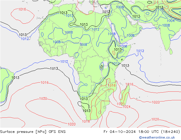 Surface pressure GFS ENS Fr 04.10.2024 18 UTC