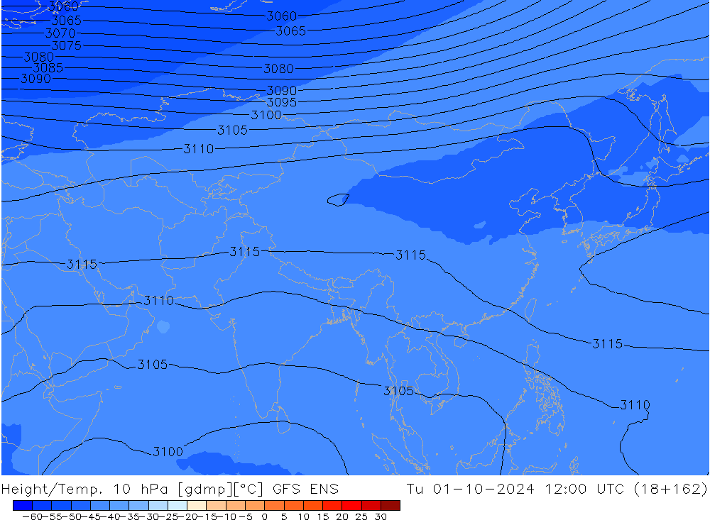 Height/Temp. 10 hPa GFS ENS Tu 01.10.2024 12 UTC