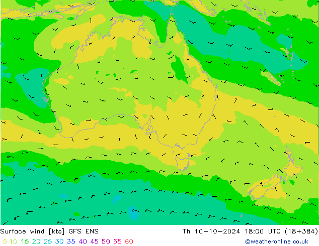 Surface wind GFS ENS Th 10.10.2024 18 UTC