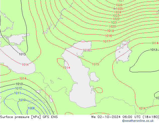 pression de l'air GFS ENS mer 02.10.2024 06 UTC