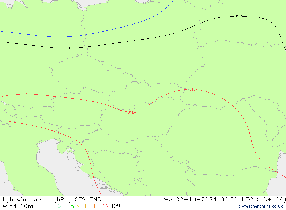 High wind areas GFS ENS Qua 02.10.2024 06 UTC