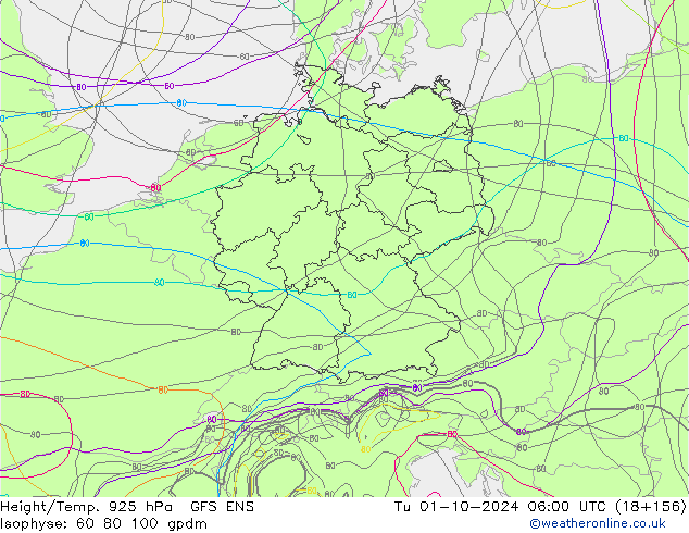 Height/Temp. 925 hPa GFS ENS Ter 01.10.2024 06 UTC