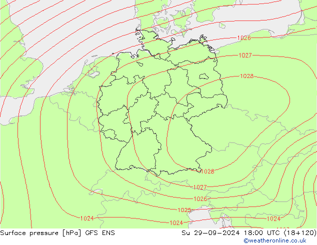 Luchtdruk (Grond) GFS ENS zo 29.09.2024 18 UTC